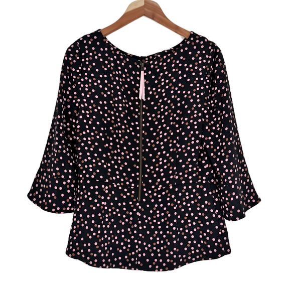 Boden Delia Top size US 6 UK 10 Black Pink Polka Dots Stretch Knit - Picture 10 of 14